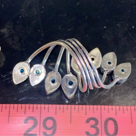 Blue Topaz multi-gem handcrafted adjustable ring - Picture 5 of 7